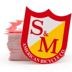 S&M Bikes S&M Shield Sticker - Red/Yellow/White Medium PARTS